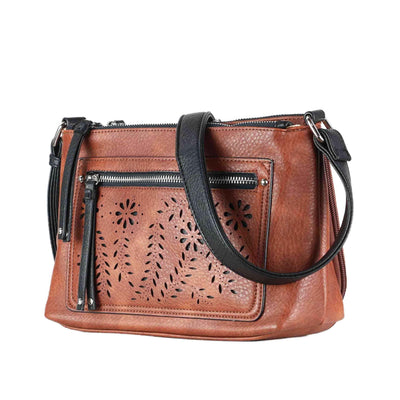 Lady Conceal Concealed Carry Purse Brown Concealed Carry Hailey Crossbody Bag by Lady Conceal