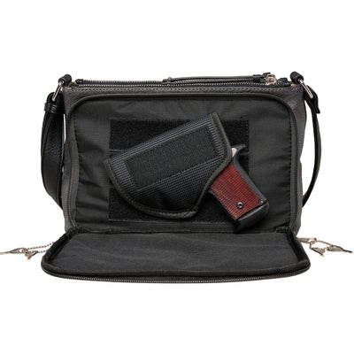 Lady Conceal Concealed Carry Purse Gray Concealed Carry Hailey Crossbody Bag by Lady Conceal