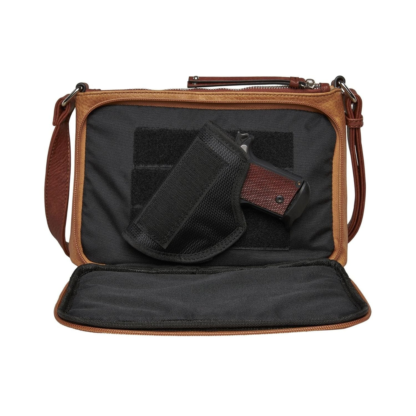 Lady Conceal Concealed Carry Purse Brown Concealed Carry Hailey Crossbody Bag by Lady Conceal