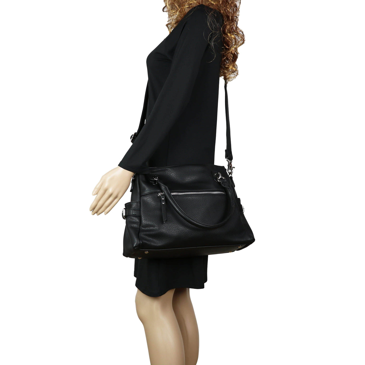 Concealed Carry Jessica Satchel Black by Lady Conceal