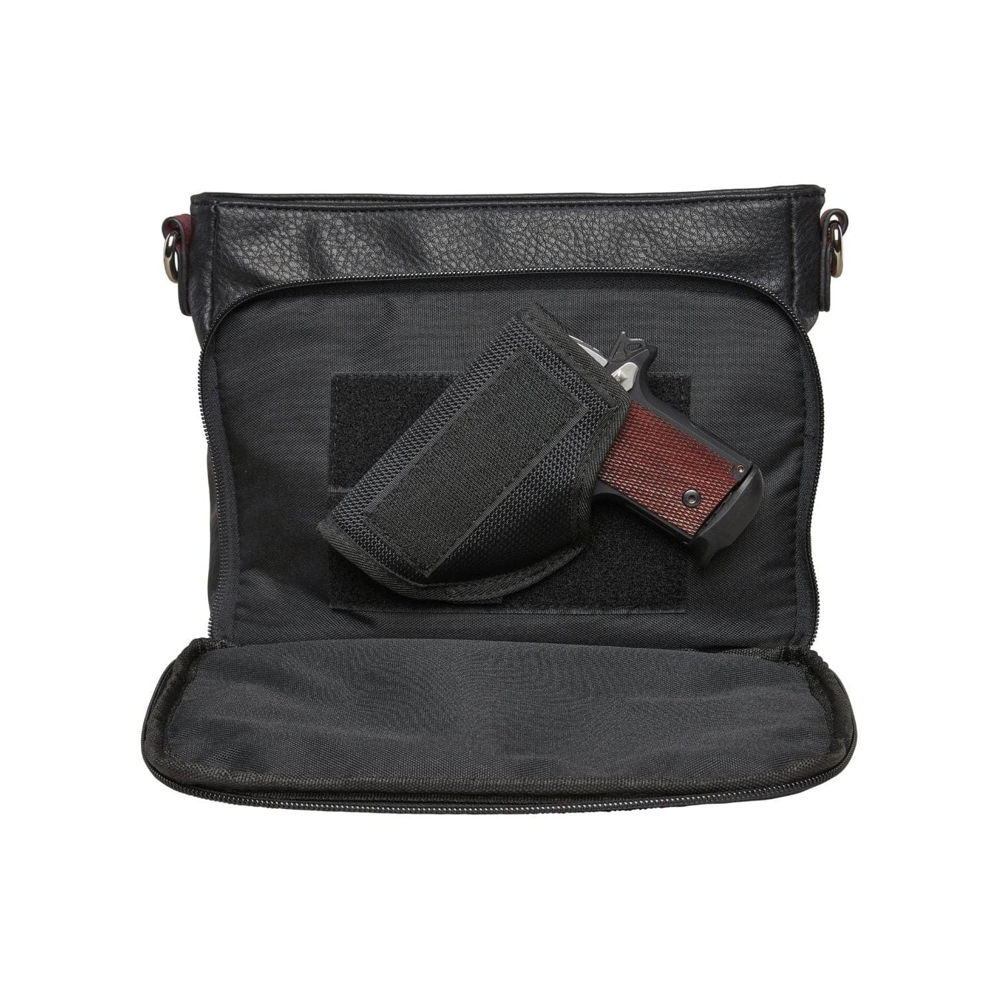 Lady Conceal Concealed Carry Purse Black Concealed Carry Stitched Skylar Crossbody Organizer