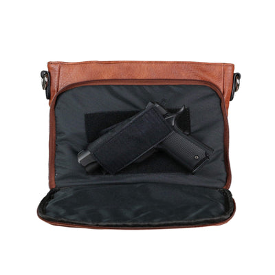 Lady Conceal Concealed Carry Purse Black Concealed Carry Stitched Skylar Crossbody Organizer