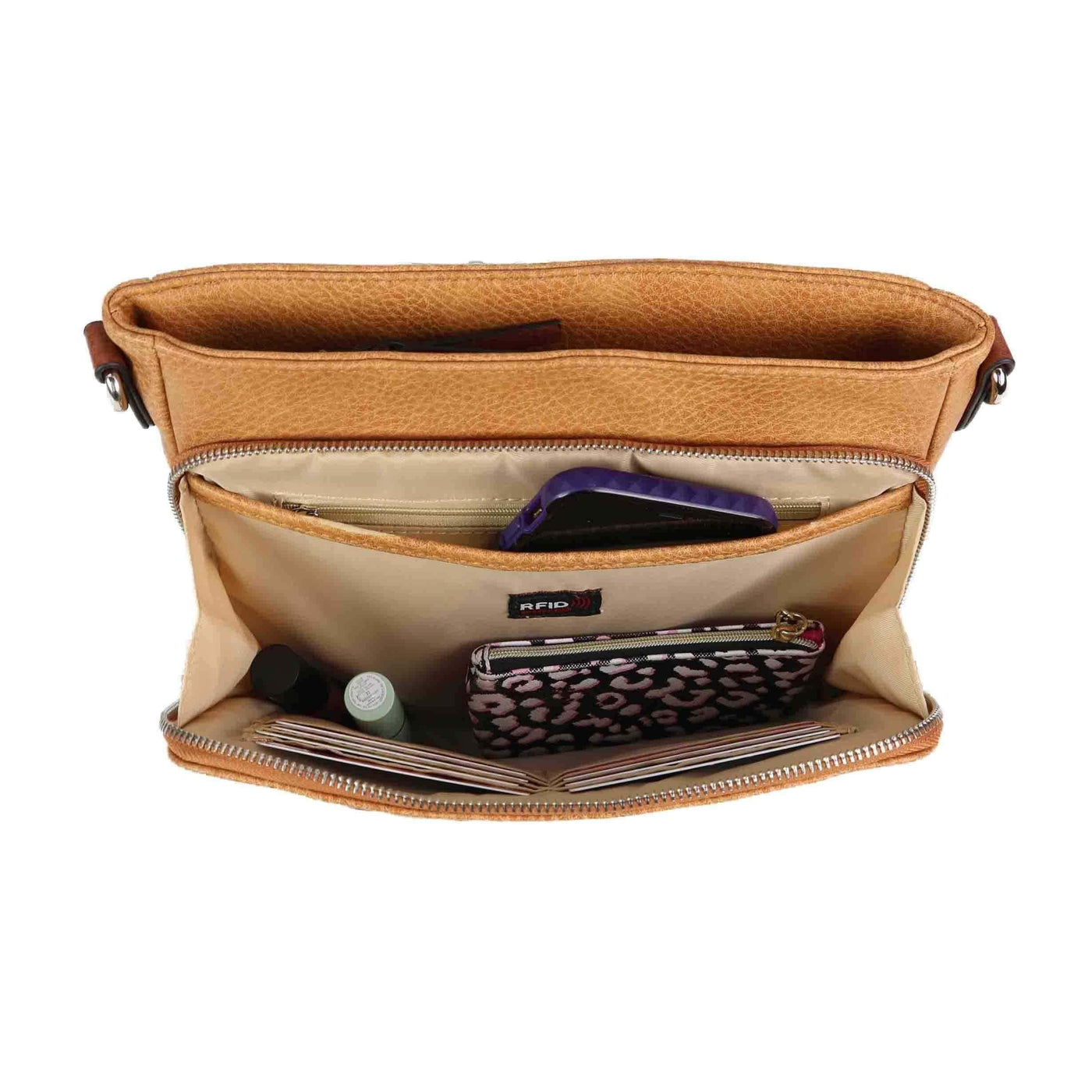 Lady Conceal Concealed Carry Purse Black Concealed Carry Stitched Skylar Crossbody Organizer