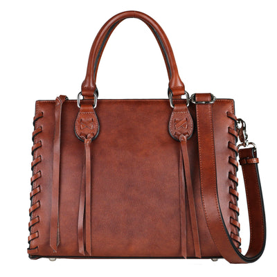 Lady Conceal Concealed Carry Purse Mahogany Concealed Carry Emma Leather Satchel Bag by Lady Conceal