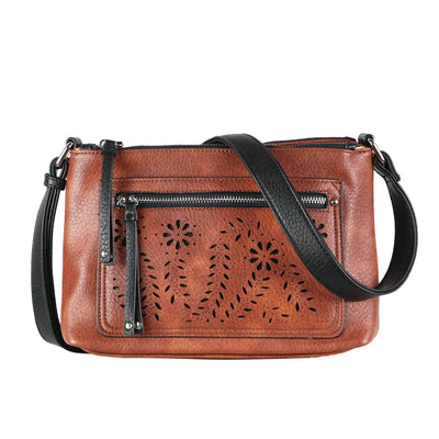 Lady Conceal Concealed Carry Purse Brown Concealed Carry Hailey Crossbody Bag by Lady Conceal