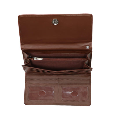 Lady Conceal Wallets Mahogany RFID Blocking Multi-Card Clutch Morgan Wallet