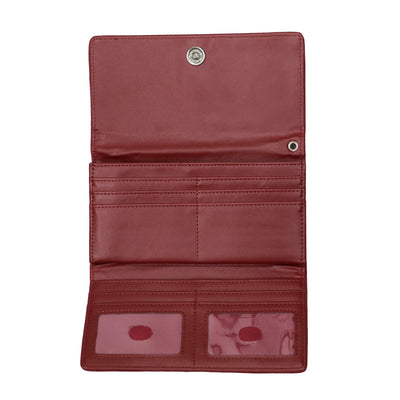 Lady Conceal Wallets Mahogany RFID Blocking Multi-Card Clutch Morgan Wallet