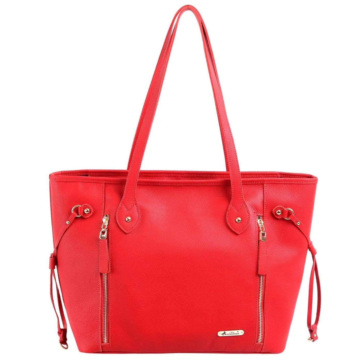 Montana West Concealed Carry Purse Bag Red Concealed Carry Leather Tote by Montana West