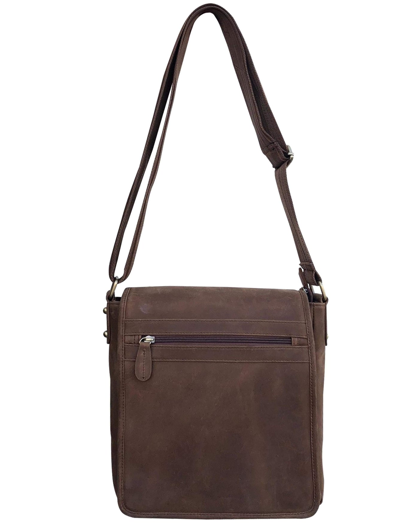 Concealed Carry Distressed Unisex Leather Crossbody Bag by Roma Leathers