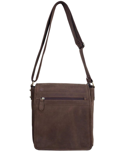 Concealed Carry Distressed Unisex Leather Crossbody Bag by Roma Leathers