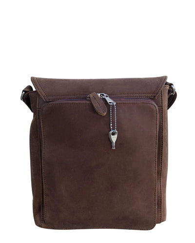 Concealed Carry Distressed Unisex Leather Crossbody Bag by Roma Leathers