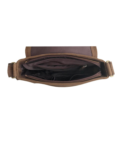 Concealed Carry Distressed Unisex Leather Crossbody Bag by Roma Leathers