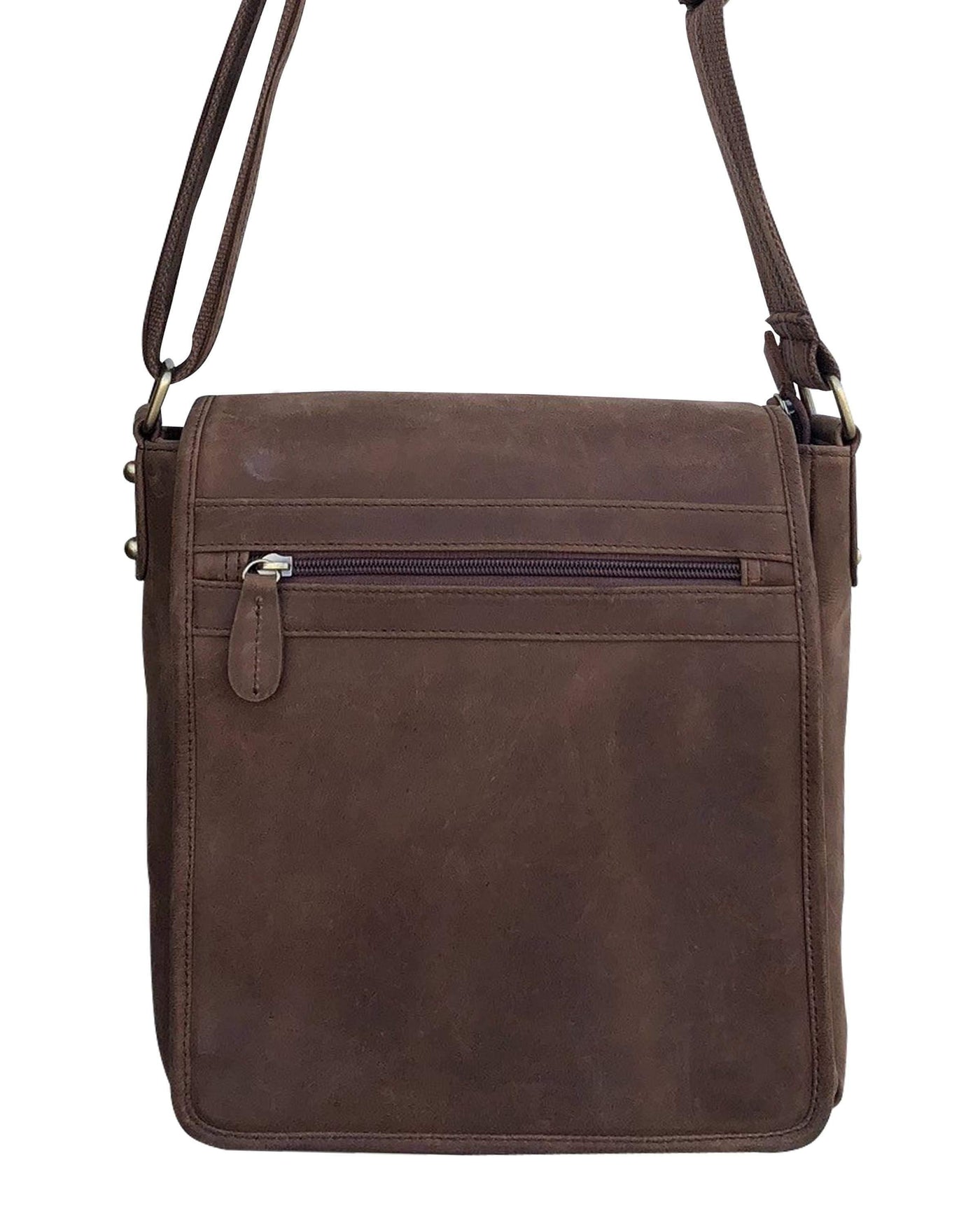 Concealed Carry Distressed Unisex Leather Crossbody Bag by Roma Leathers
