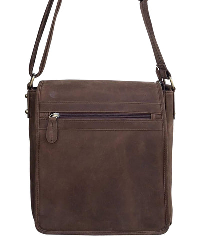 Concealed Carry Distressed Unisex Leather Crossbody Bag by Roma Leathers