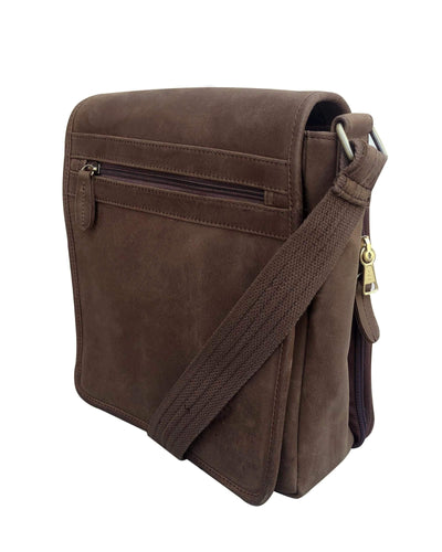 Concealed Carry Distressed Unisex Leather Crossbody Bag by Roma Leathers