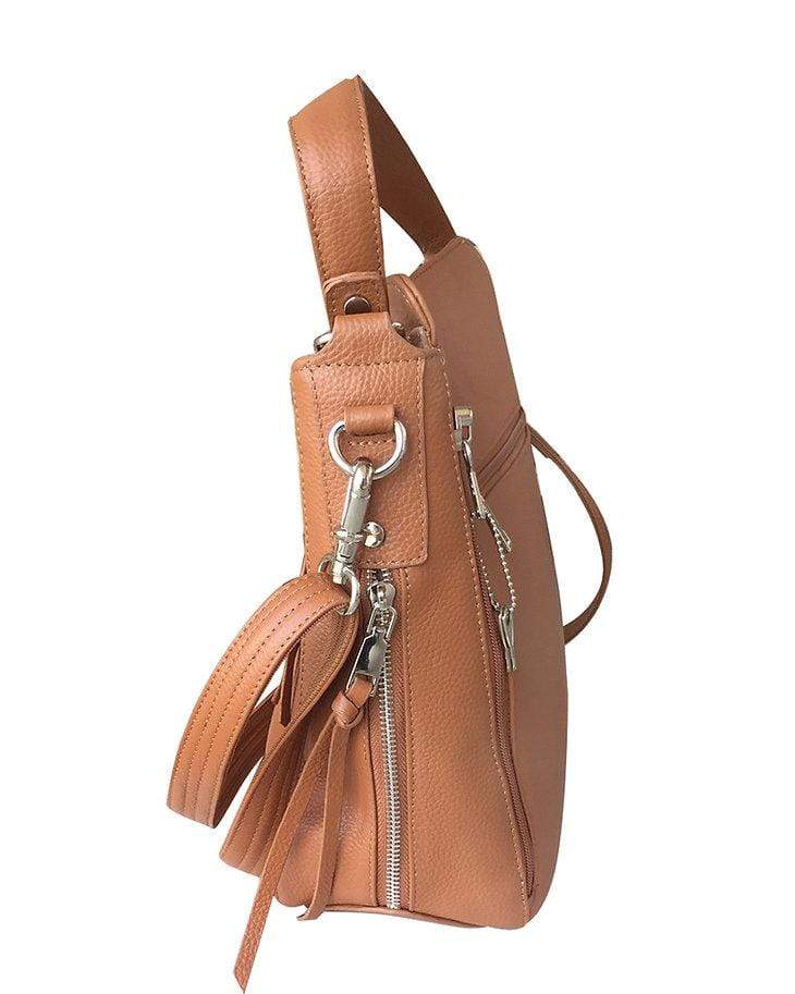 Concealed Carry Purse Light Brown Concealed Carry Leather Crossbody by Roma Leathers