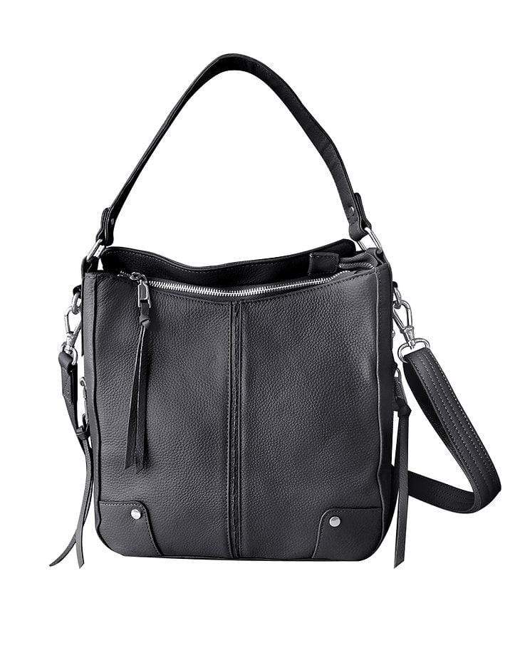 Concealed Carry Purse Light Black Concealed Carry Leather Crossbody by Roma Leathers