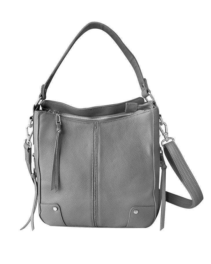 Concealed Carry Purse Light Gray Concealed Carry Leather Crossbody by Roma Leathers