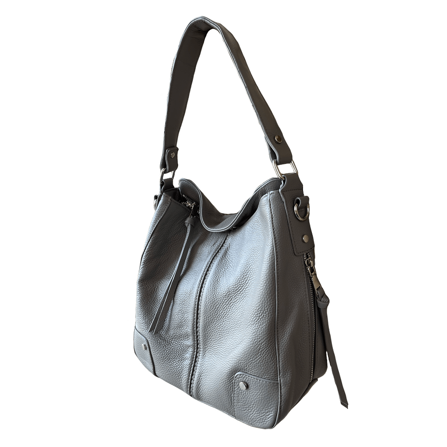 Concealed Carry Purse Light Gray Concealed Carry Leather Crossbody by Roma Leathers