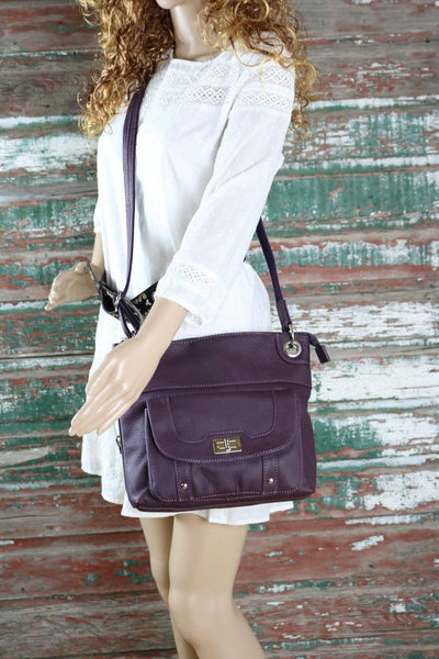 Concealed Carry Twist Lock Pocket Crossbody by Roma Leathers