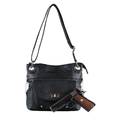 Concealed Carry Twist Lock Pocket Crossbody by Roma Leathers