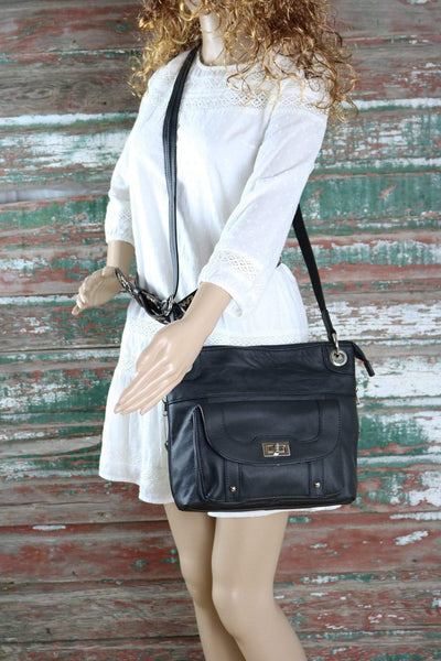 Concealed Carry Twist Lock Pocket Crossbody by Roma Leathers