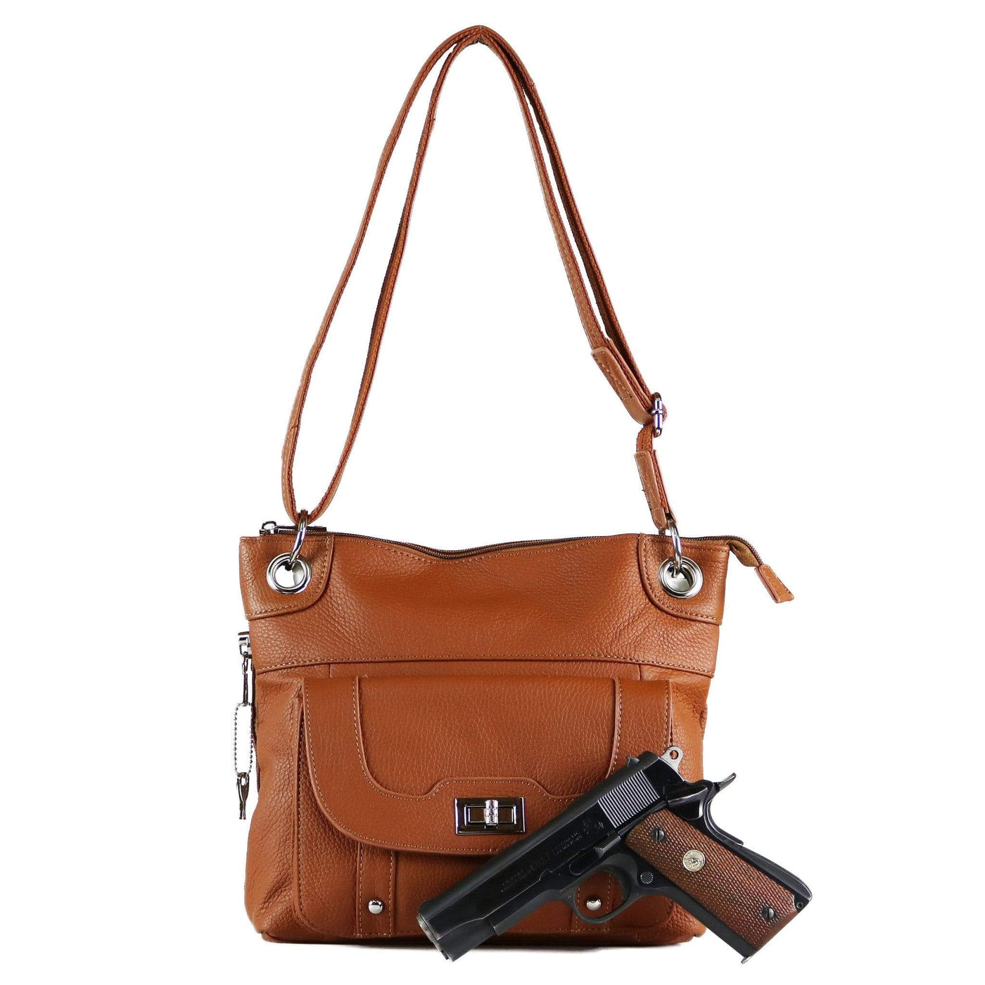 Concealed Carry Twist Lock Pocket Crossbody by Roma Leathers