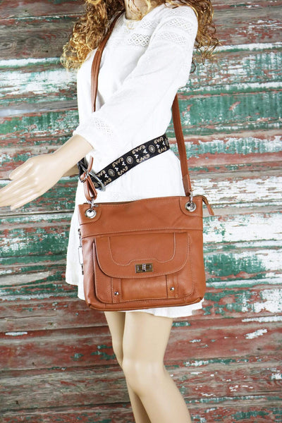 Concealed Carry Twist Lock Pocket Crossbody by Roma Leathers