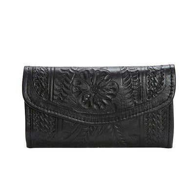 Hand Tooled Leather Tri-fold Wallet by Ropin West