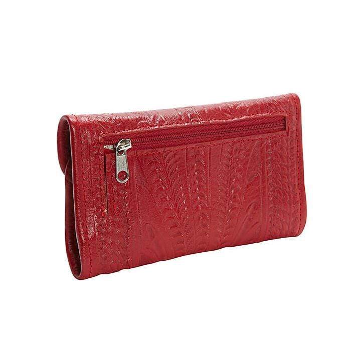 Hand Tooled Leather Tri-fold Wallet by Ropin West