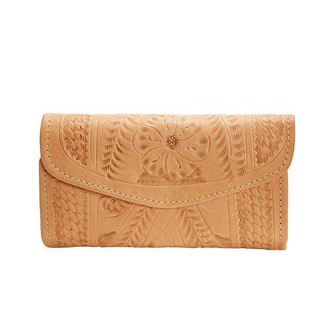 Hand Tooled Leather Tri-fold Wallet by Ropin West
